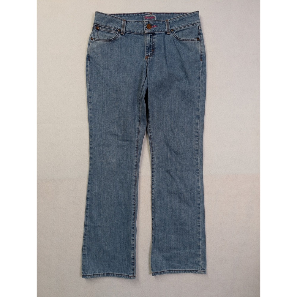 Wrangler Womens Premium Patch Jeans 9 / 10 x 34 Bootcut Mid Rise Blue 9MWZSG